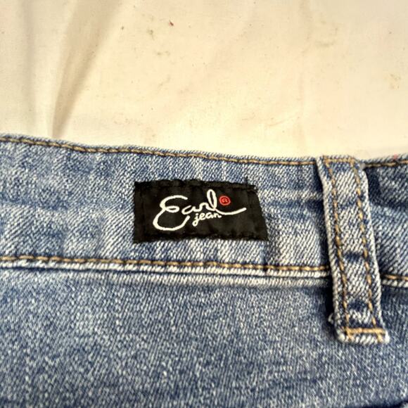 Earl Jeans Shorts size 24W Blue Denim USA RWB design Flag embroidery - Picture 11 of 12